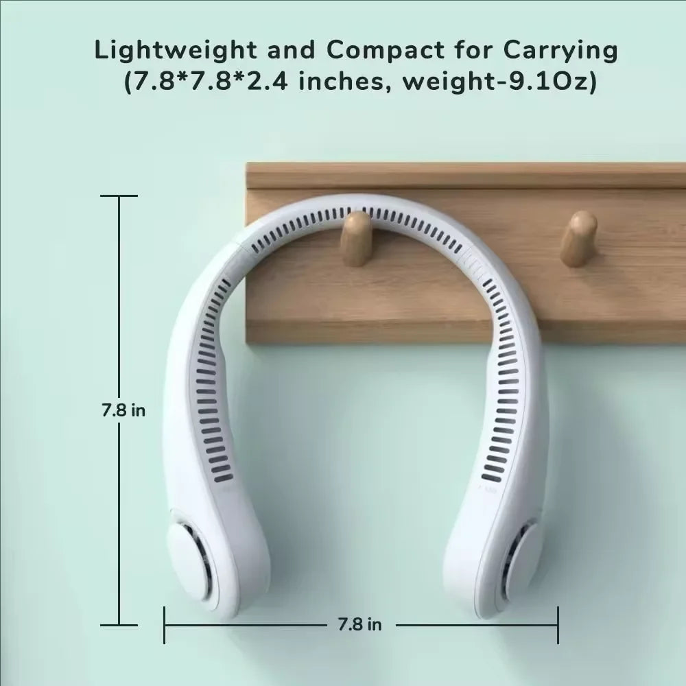 AirLoop Neck Fan — Bladeless, Rechargeable, 20H Battery