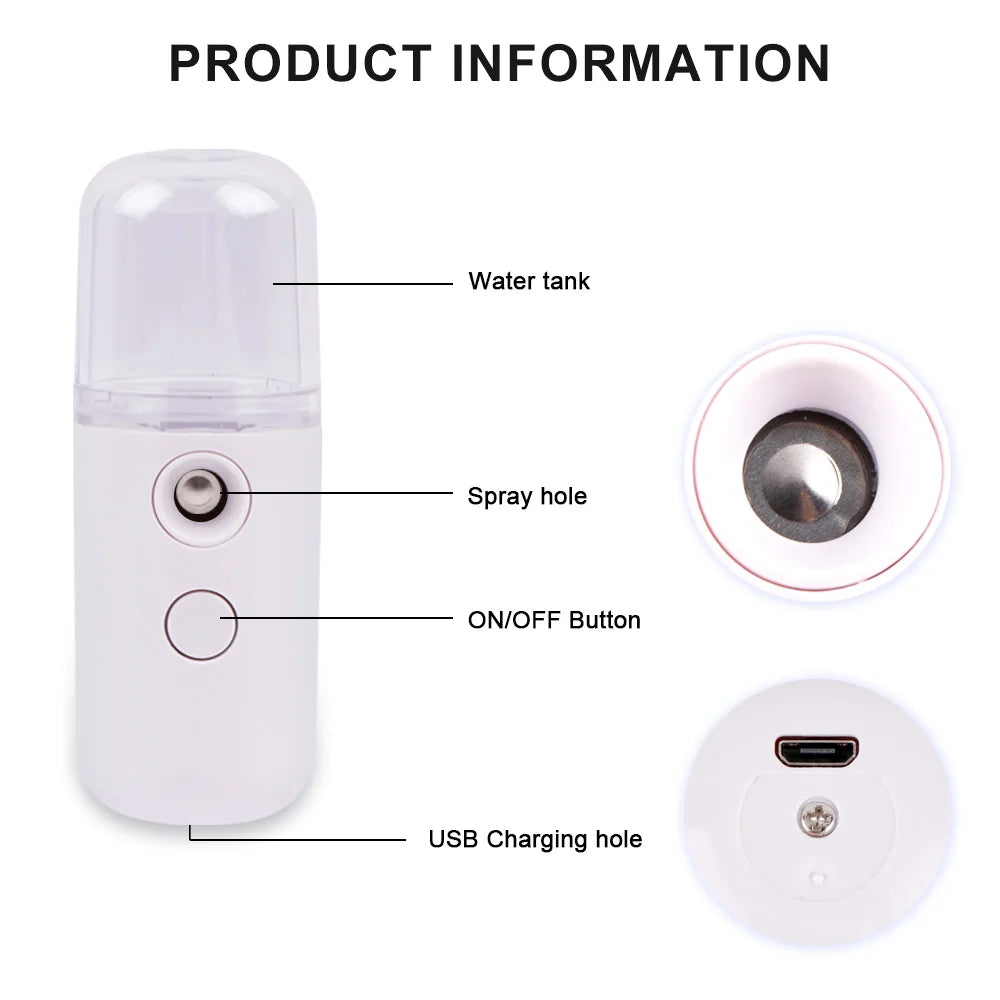 Portable Face Mister — Rechargeable Nano Mist Sprayer
