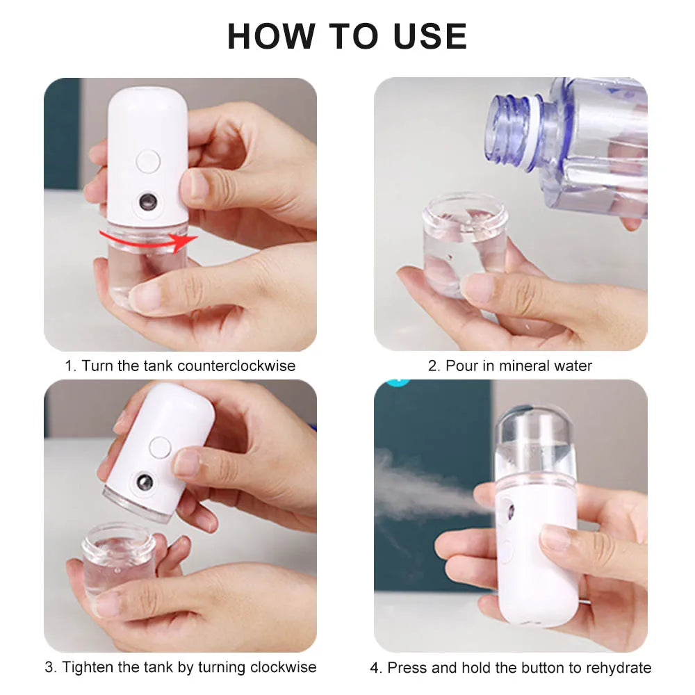 Portable Face Mister — Rechargeable Nano Mist Sprayer